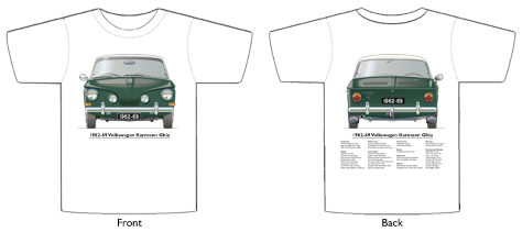 VW Karmann Ghia 1962-69 T-shirt Front & Back